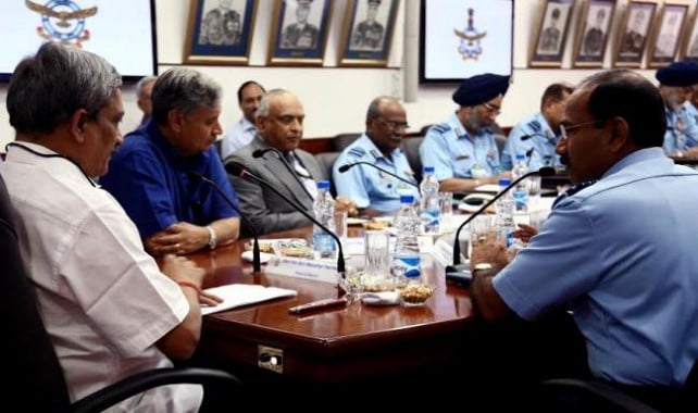 Defence Minister Manohar Parrikar with Air Force