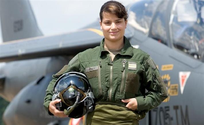French Female Fighter Pilot lieutenant Vick Loynet