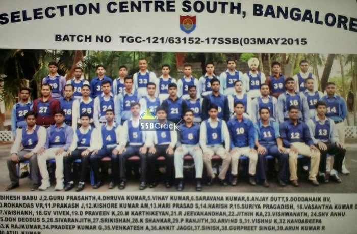 ssb bangalore tgc 121 batch