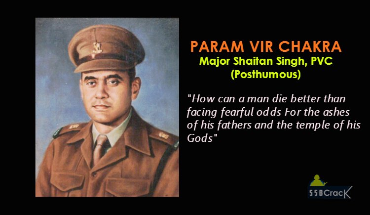 PARAM VIR CHAKRA  Major Shaitan Singh, PVC (Posthumous)