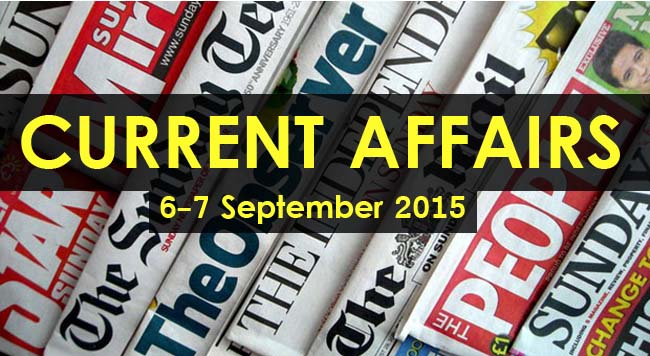 6-7-September-2015-Current-Affairs