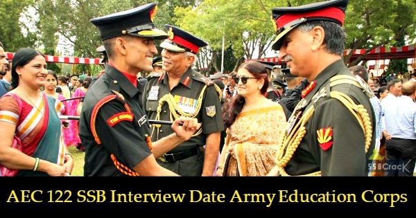AEC 122 SSB Interview Date Army Education Corps