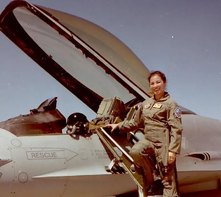 1st. Lt. Leah Murakami ,The first Asian female fighter pilot in the U.S. and the first female F-16 pilot assigned to the 177th Fighter Wing.