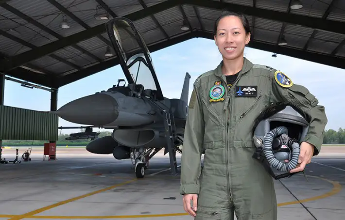 Rsaf Female F-16 Pilot Maj. Lee Mei Yi