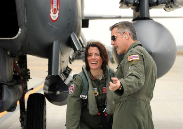 US Air Force Lt. Col. Nicole Malachowski, the commander of the 333rd Fighter Squadron
