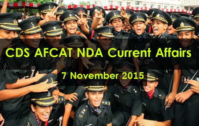 cds-afcat-nda-current-affairs-7-november-2015