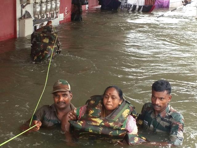 Indian army chennai flood 4