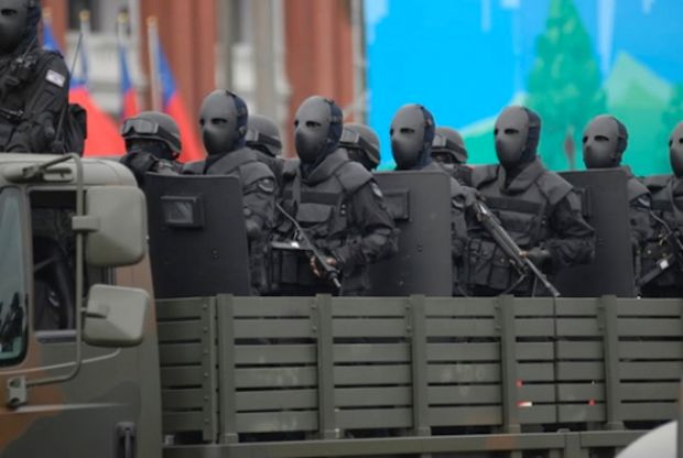 ROC (Taiwan) Special Forces with bullet proof face masks