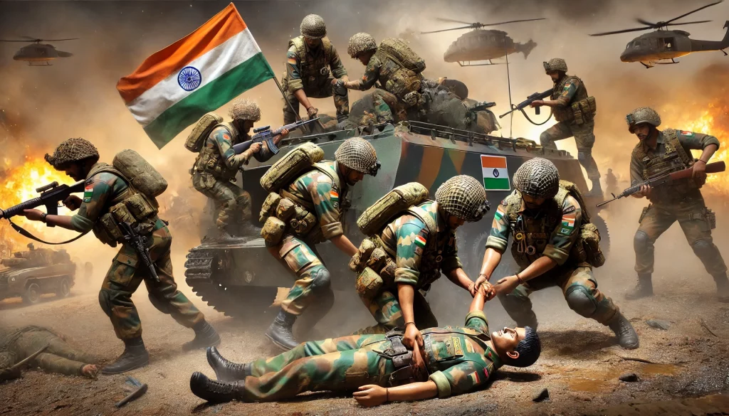 Indian Army Soldiers Helping