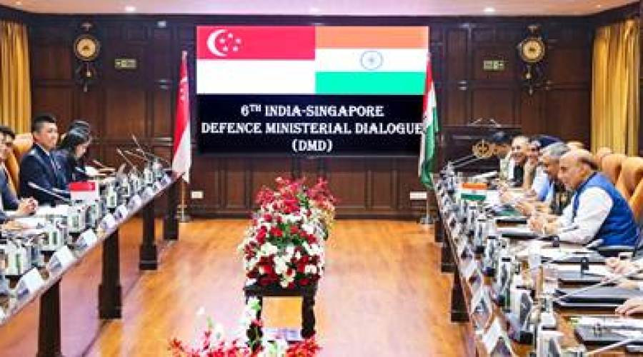 Defence Minister and Singaporean Counterpart Co-Chair 6th India-Singapore Defence Ministerial Dialogue in New Delhi