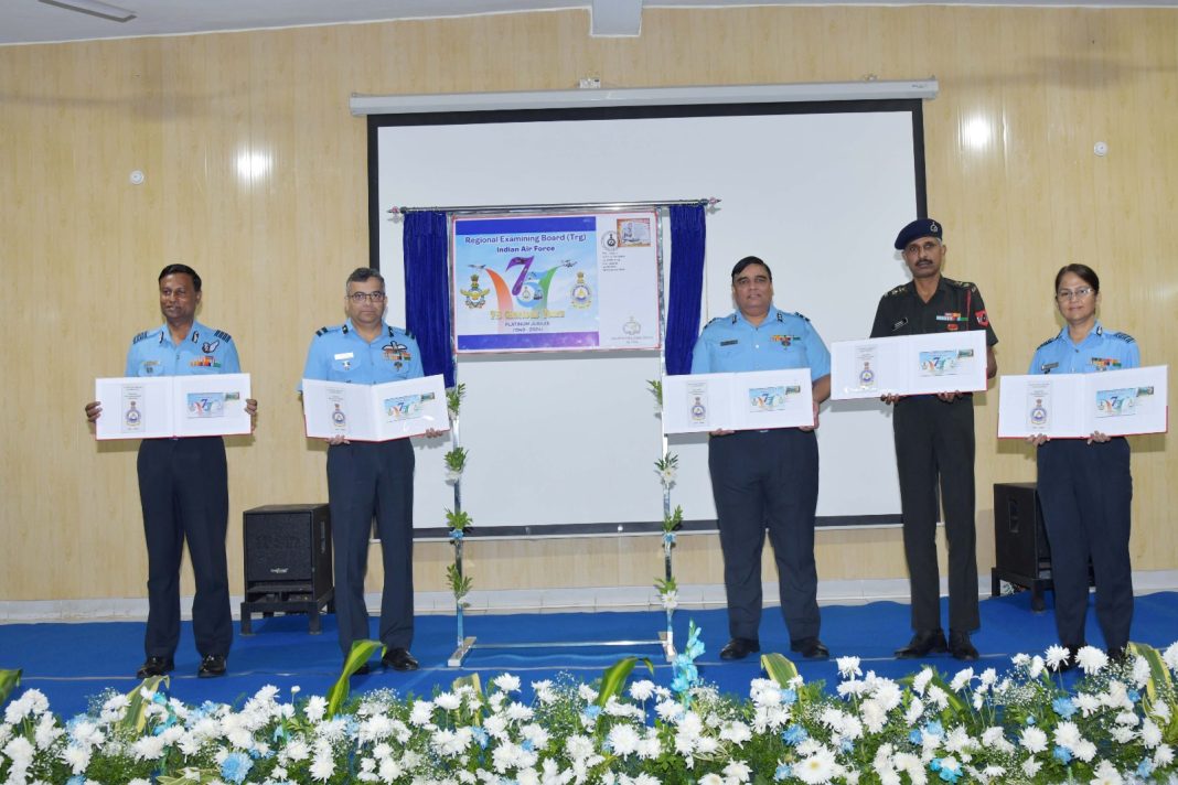 Air Vice Marshal Rajeev Sharma Unveils Special Cover and Commemorative Stamp for IAF's Regional Examining Board's Platinum Jubilee