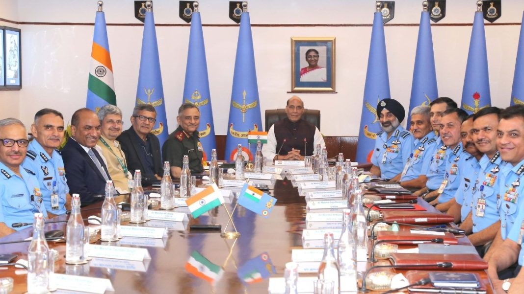 Defence Minister Rajnath Singh Emphasizes Indian Air Force's Role in National Security at Commanders' Conference