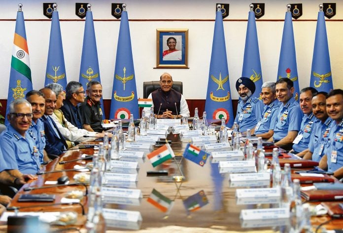 Defence Minister Rajnath Singh Urges IAF Commanders to Enhance Capabilities and Efficiency