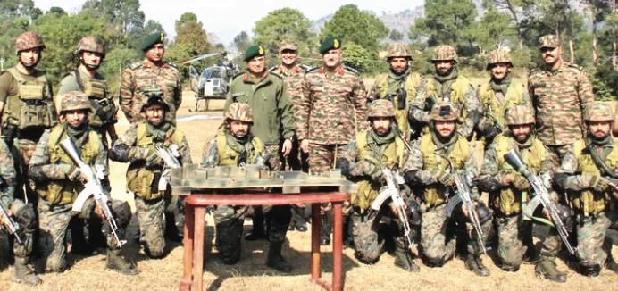 GOC White Knight Corps Reviews Security and Troops Along LoC in Sunderbani Sector