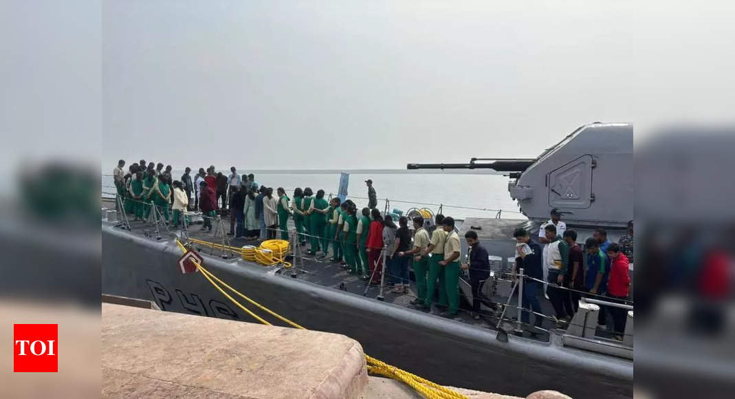 INS Kuthar Visits Gopalpur Port, Engages Students and Residents in Navy Day Celebrations