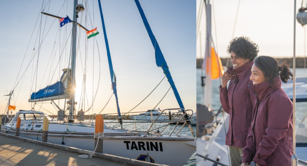 INSV Tarini Arrives in Fremantle After 5,000 Nautical Miles, Women Officers Celebrate Diwali at Sea