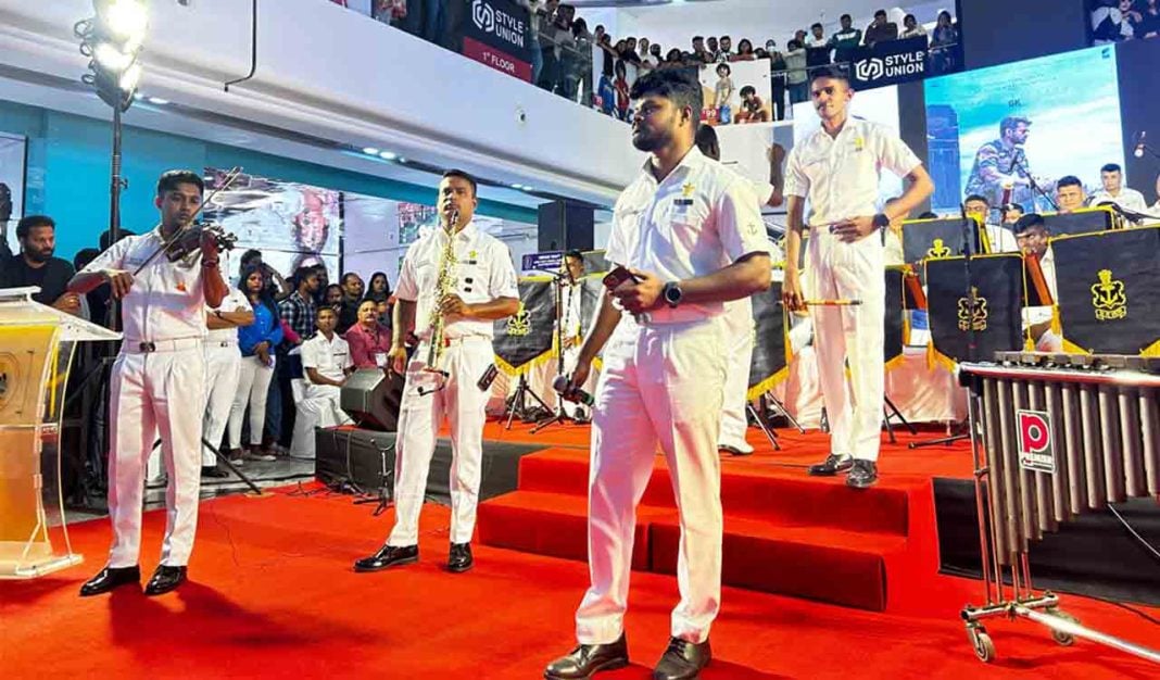 Indian Navy Band Enchants Audience with Musical Performance at Sarath City Mall for Navy Day Celebrations