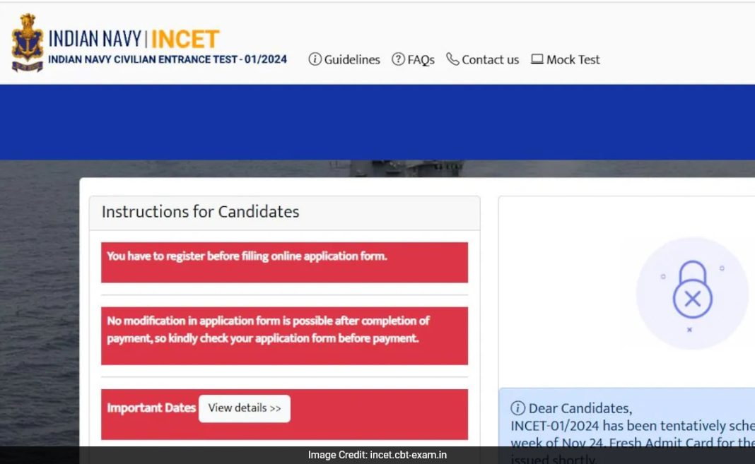 Indian Navy INCET Recruitment 2024: Exam Rescheduled for Last Week of November