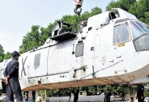 Indian Navy's UH-3H Helicopter Installed at RK Beach as Part of TU-142 Aircraft Museum in Visakhapatnam