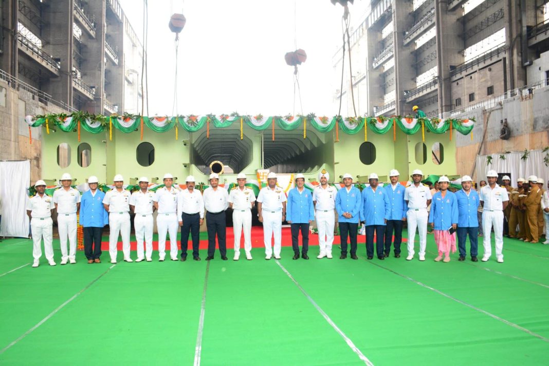 Keel Laying Ceremony for India's First Fleet Support Ship Held at Hindustan Shipyard