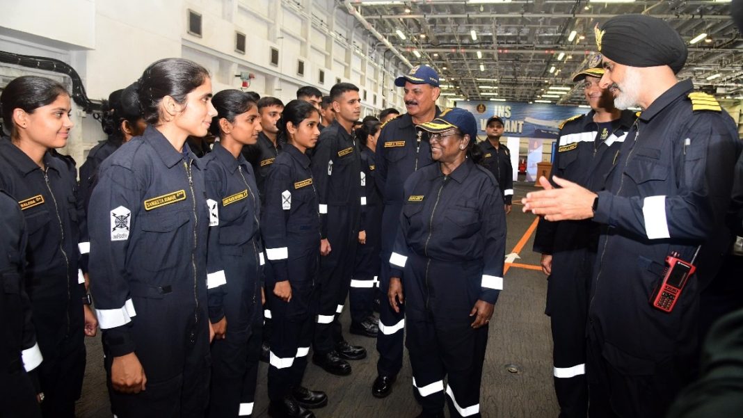 President Droupadi Murmu Witnesses Indian Navy's Operational Demonstration Off Goa