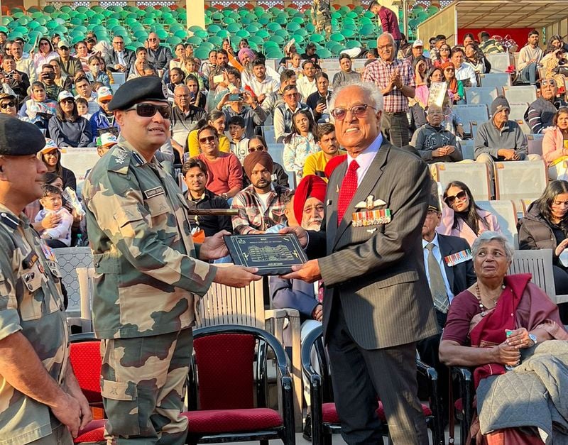 Vir Chakra Awardee KC Kuruvilla Honoured by BSF at Attari Check-Post