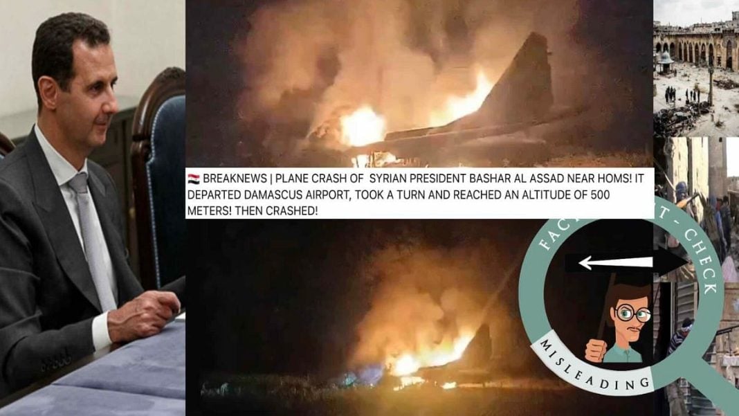 Falsely Shared Video of Aircraft Crash Misidentified as Bashar al-Assad’s Flight Incident