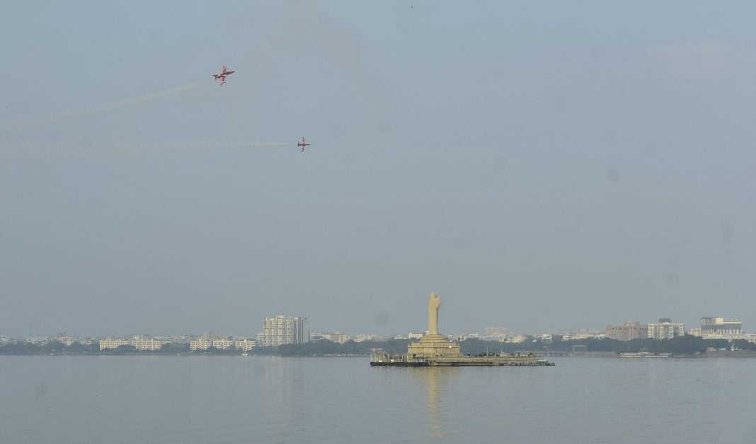 Indian Air Force Dazzles Hyderabad with Spectacular Air Show Celebrating Congress Government's One Year in Power