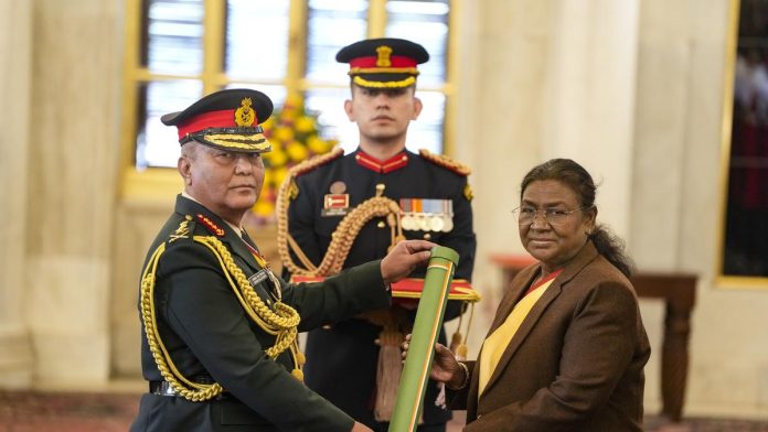 President Droupadi Murmu Confers Honorary Rank of General of Indian Army on Nepal's Army Chief