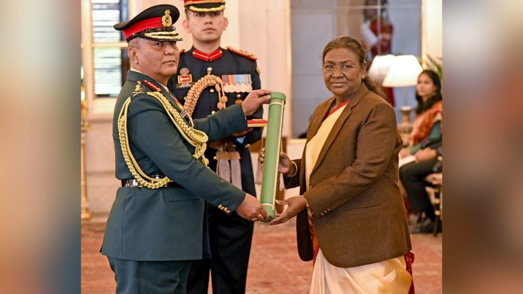 President Murmu Confers Honorary General Rank on Nepali Army Chief Ashok Raj Sigdel