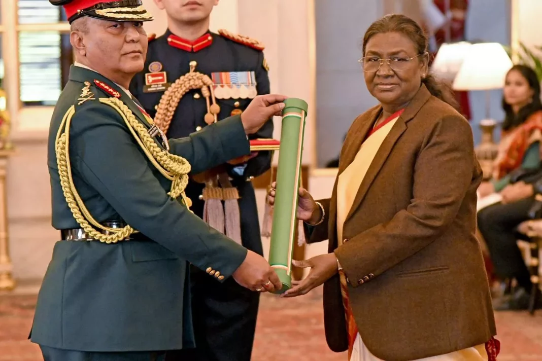 President Murmu Confers Honorary Rank of General to Nepali Army Chief Ashok Raj Sigdel