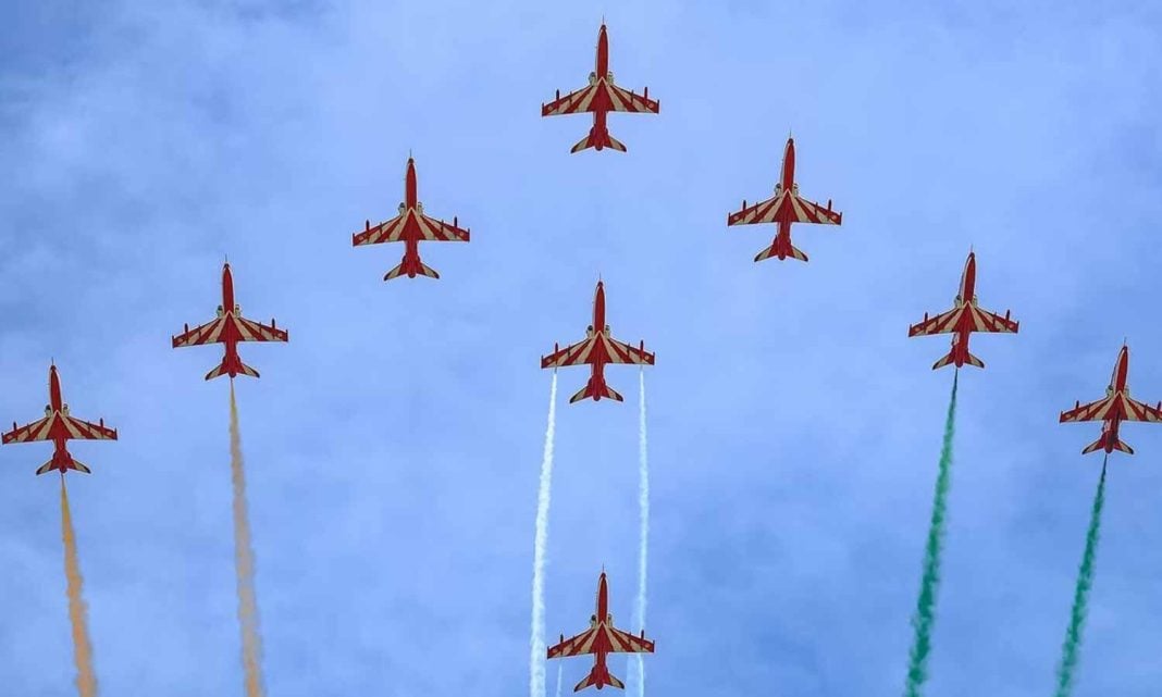 Suryakiran Aerobatic Team Dazzles Hyderabad with Aerial Display, Set for Next Show on December 8