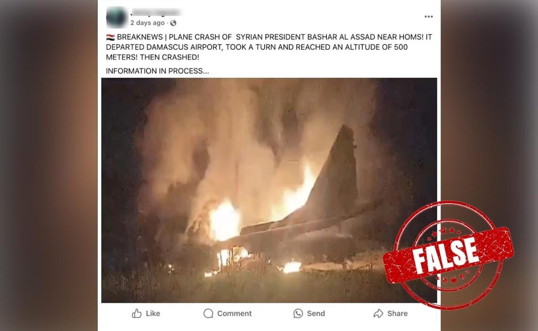 Video Claiming to Show Assad's Plane Crash Debunked as Indian Air Force Jet Incident